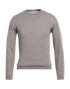 Wool & Co Man Sweater Light Brown Size M Merino Wool In Sand