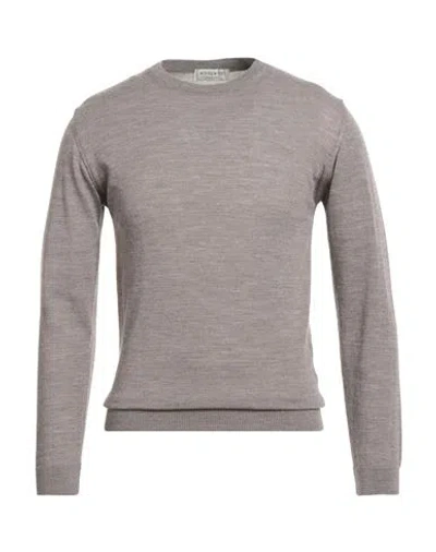 Wool & Co Man Sweater Light Brown Size M Merino Wool In Sand