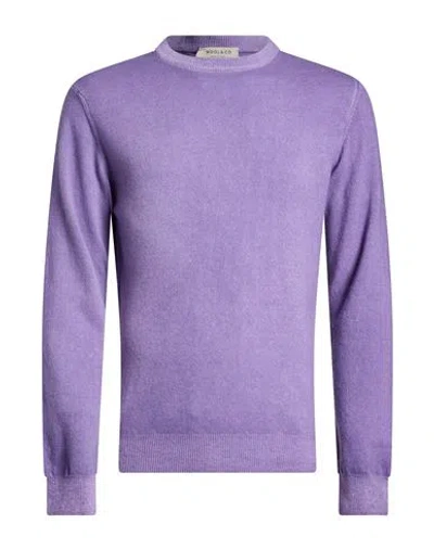 Wool & Co Man Sweater Mauve Size Xl Merino Wool In Purple