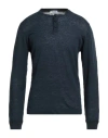 Wool & Co Man Sweater Midnight Blue Size L Linen, Cotton