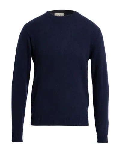 Wool & Co Man Sweater Midnight Blue Size M Wool, Polyamide In Blue