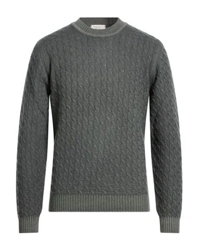 Wool & Co Man Sweater Military Green Size Xxl Merino Wool In Gray