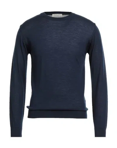 Wool & Co Man Sweater Navy Size L Merino Wool In Blue