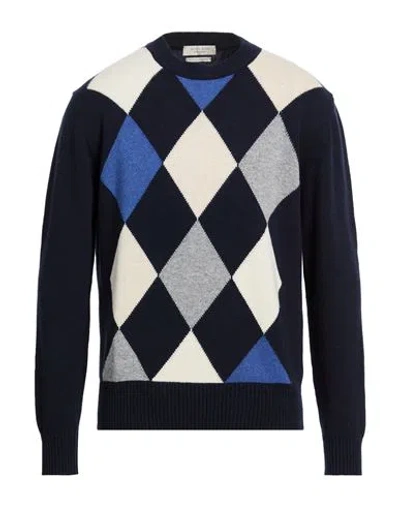 Wool & Co Man Sweater Navy Size L Virgin Wool In Multi