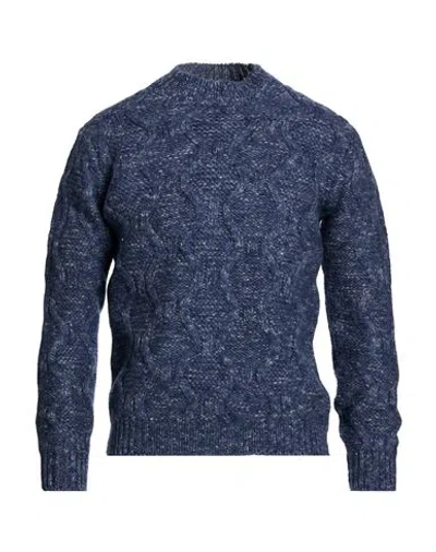Wool & Co Man Sweater Navy Size M Wool In Blue