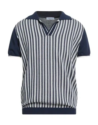 Wool & Co Man Sweater Navy Size Xl Cotton In Blue