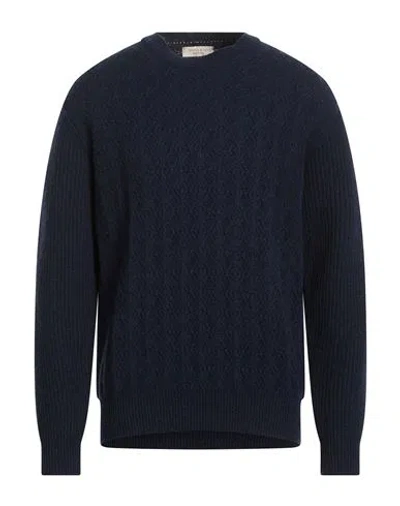 Wool & Co Man Sweater Navy Size Xl Wool In Blue