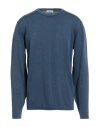 Wool & Co Man Sweater Navy Size Xxl Cotton In Blue