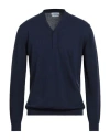 Wool & Co Man Sweater Navy Size Xxl Cotton In Blue
