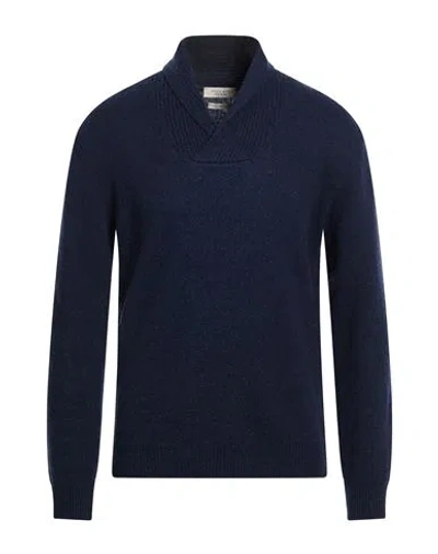 Wool & Co Man Sweater Navy Size Xxl Wool In Blue