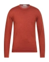 Wool & Co Man Sweater Rust Size M Merino Wool In Red