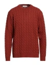 Wool & Co Man Sweater Rust Size Xl Wool, Polyamide In Red