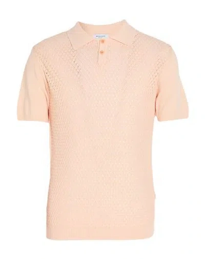 Wool & Co Man Sweater Salmon Pink Size Xxl Cotton In Neutral