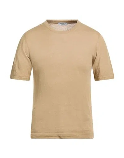 Wool & Co Man Sweater Sand Size S Linen, Cotton In Brown