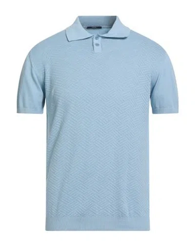 Wool & Co Man Sweater Sky Blue Size 3xl Cotton