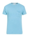 Wool & Co Man Sweater Sky Blue Size M Cotton In Blue