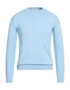Wool & Co Man Sweater Sky Blue Size M Cotton