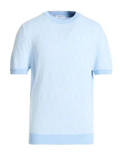 Wool & Co Man Sweater Sky Blue Size Xxl Cotton