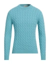 Wool & Co Man Sweater Sky Blue Size L Wool, Polyamide In Blue