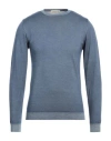 Wool & Co Man Sweater Slate Blue Size M Merino Wool In Blue