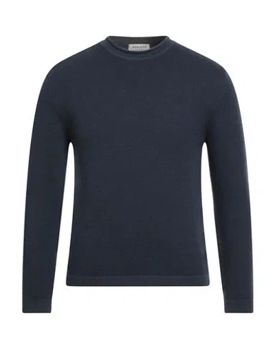 Wool & Co Man Sweater Slate Blue Size M Merino Wool