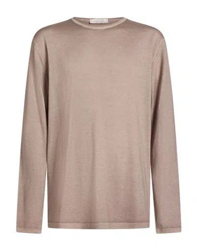 Wool & Co Man Sweater Taupe Size Xxl Merino Wool In Gray