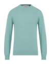 Wool & Co Man Sweater Turquoise Size L Wool, Cashmere In Blue