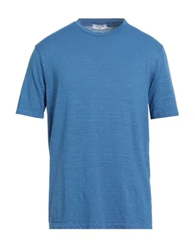 Wool & Co Man T-shirt Azure Size Xl Linen, Elastane In Blue