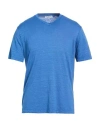 Wool & Co Man T-shirt Blue Size L Linen, Elastane