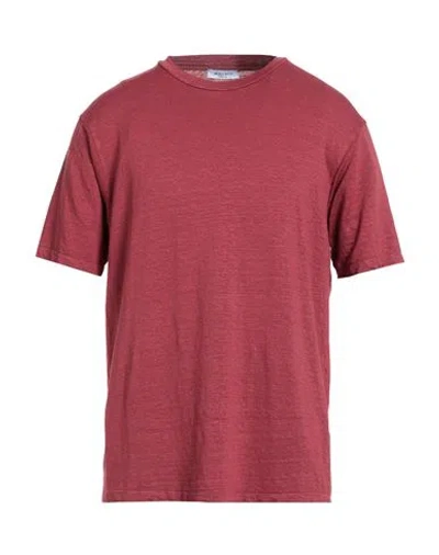 Wool & Co Man T-shirt Brick Size Xxl Linen, Elastane In Red