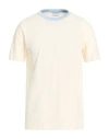 Wool & Co Man T-shirt Cream Size Xxl Cotton In Neutral