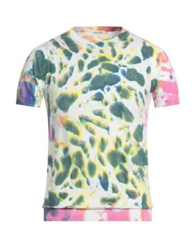 Wool & Co Man T-shirt Green Size M Cotton In Multi