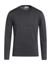 Wool & Co Man T-shirt Grey Size Xxl Linen, Elastane In Black