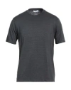 Wool & Co Man T-shirt Lead Size M Linen, Elastane In Gray