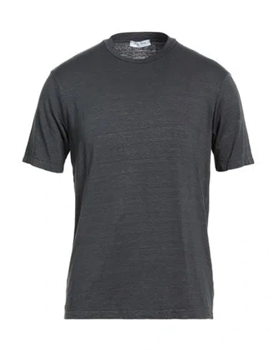 Wool & Co Man T-shirt Lead Size M Linen, Elastane In Gray