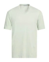 Wool & Co Man T-shirt Light Green Size M Linen, Elastane