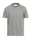 Wool & Co Man T-shirt Military Green Size L Linen, Cotton In Gray
