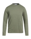 Wool & Co Man T-shirt Military Green Size Xxl Linen, Elastane