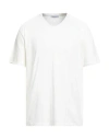 Wool & Co Man T-shirt Off White Size Xl Cotton, Elastane In White