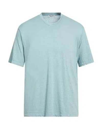 Wool & Co Man T-shirt Sky Blue Size Xl Linen, Elastane