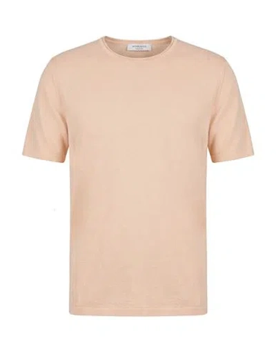 Wool & Co Man T-shirt Apricot Size M Cotton In Pink