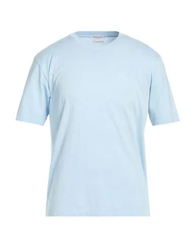 Wool & Co Man T-shirt Azure Size L Cotton In Blue