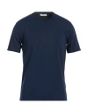 Wool & Co Man T-shirt Navy Size S Cotton, Elastane In Blue