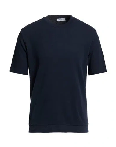 Wool & Co Man T-shirt Navy Size Xl Cotton In Blue