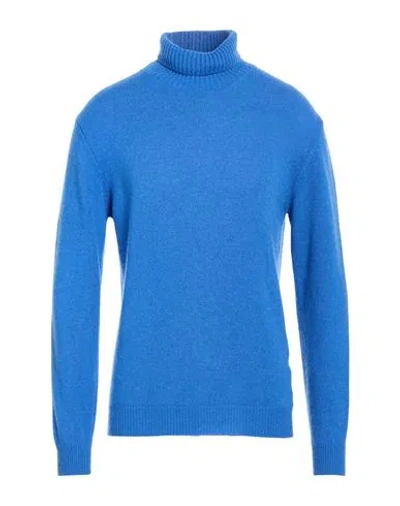 Wool & Co Man Turtleneck Azure Size L Wool In Multi