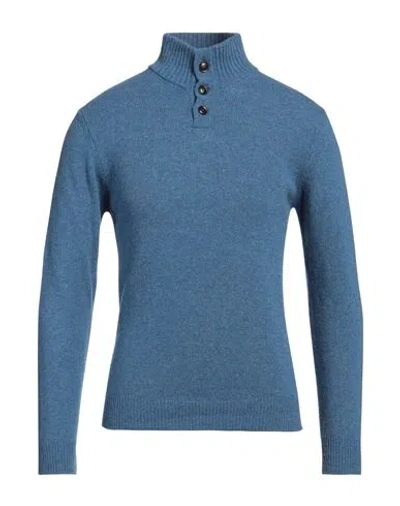 Wool & Co Man Turtleneck Azure Size Xl Wool, Polyamide In Blue