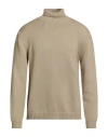 Wool & Co Man Turtleneck Beige Size Xxl Merino Wool In Green