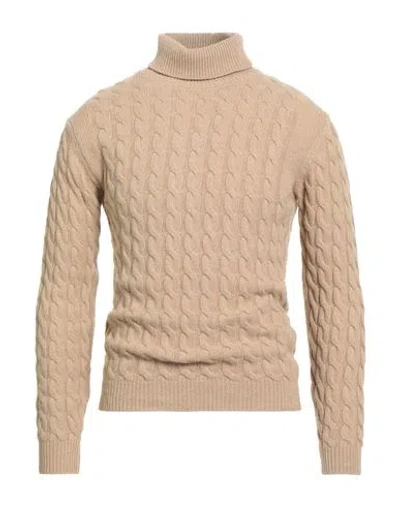 Wool & Co Man Turtleneck Beige Size Xxl Wool, Polyamide