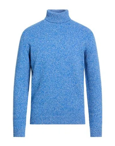 Wool & Co Man Turtleneck Blue Size L Wool, Polyamide In Multi