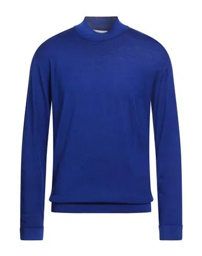 Wool & Co Man Turtleneck Blue Size Xl Merino Wool